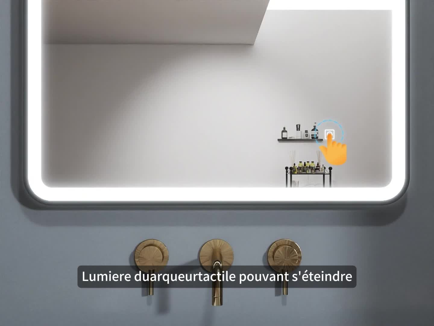 Miroir LED 70x50cm avec cadre noir, tricolore + anti-buée + Voir les images du produit 7