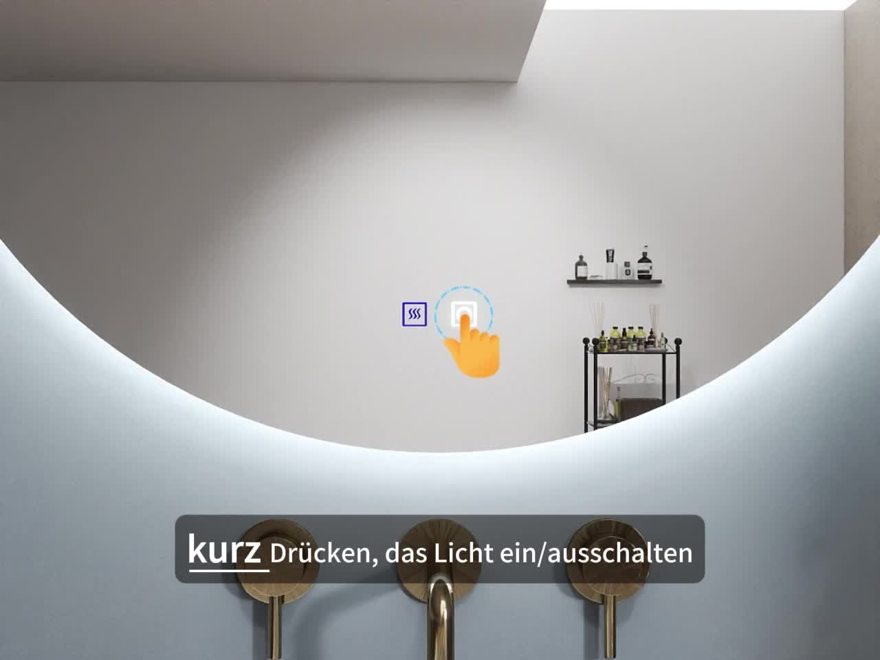 Rund Badspiegel 60cm drei Lichtfarbe dimmbar Memory Produktbild-Vorschau 7