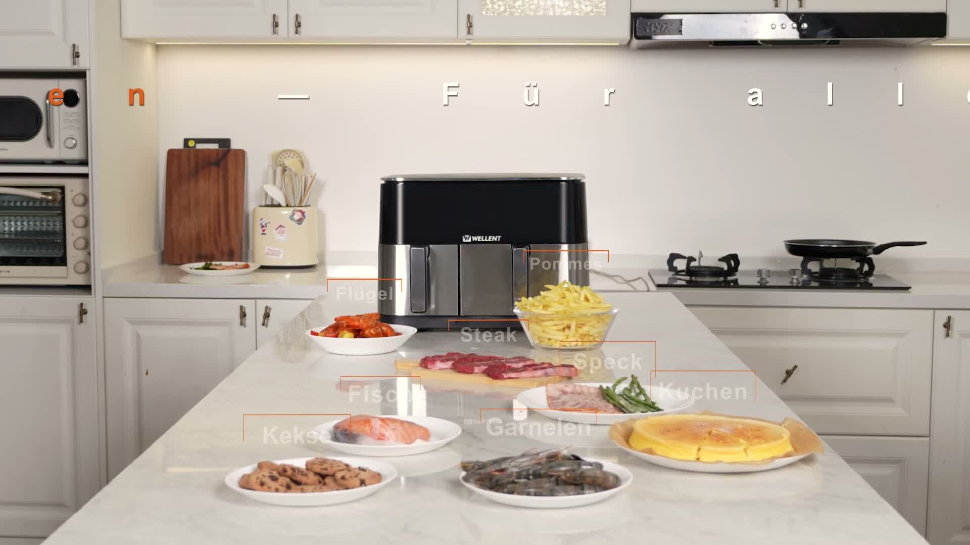WELLENT XXL Heißluftfritteuse 11L Dual Zone, Airfryer 2600W Produktbild-Vorschau 7