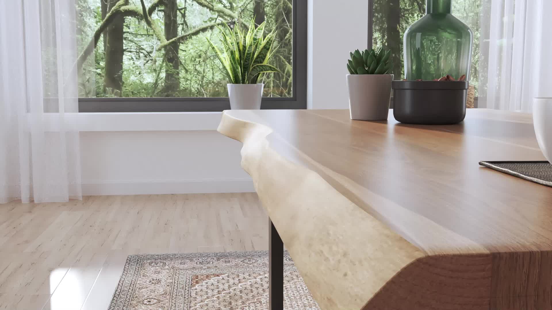 Esstisch 160 x 85 cm Akazie massiv nussbaum Baumkantentisch Produktbild-Vorschau 7