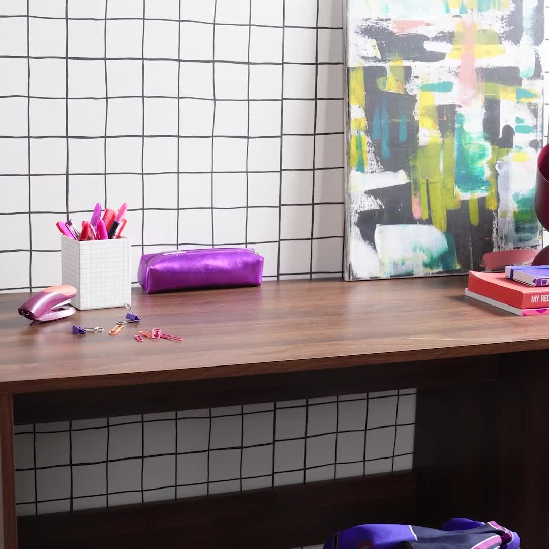 sweeek - Schreibtisch mit 2 Schubladen mit Holzdekor - Produktbild-Vorschau 7