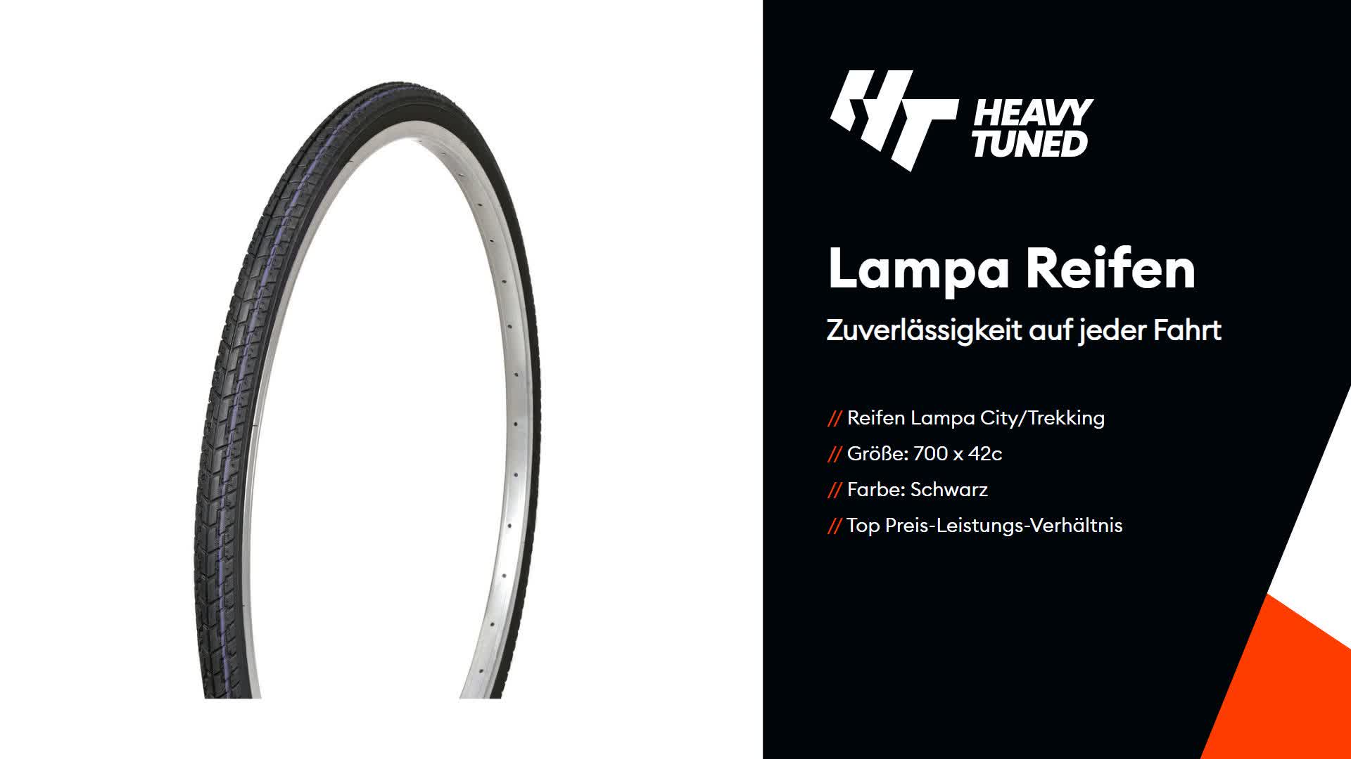 Reifen Lampa City/Trekking - 700 x 42c - Schwarz Produktbild-Vorschau 2