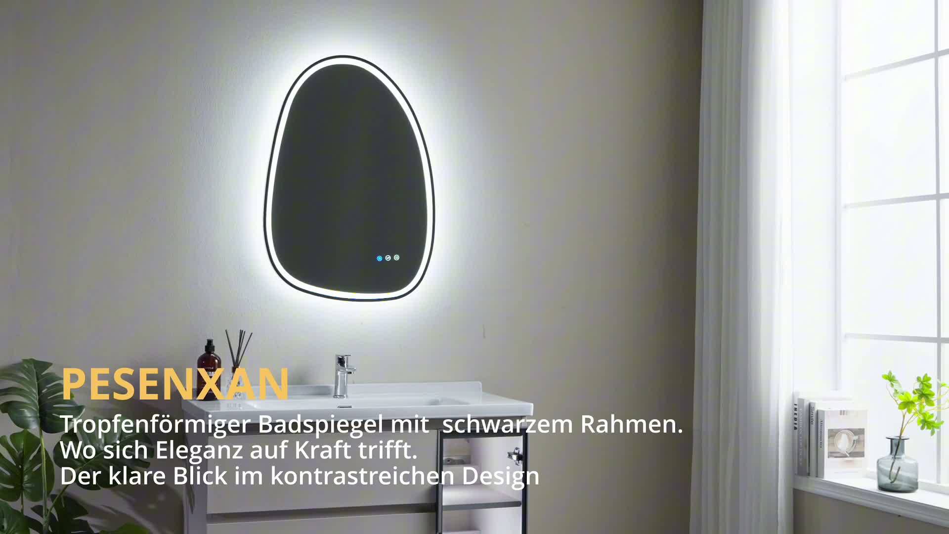 PESENXAN Spiegel mit asymmetrischem schwarzem Produktbild-Vorschau 7