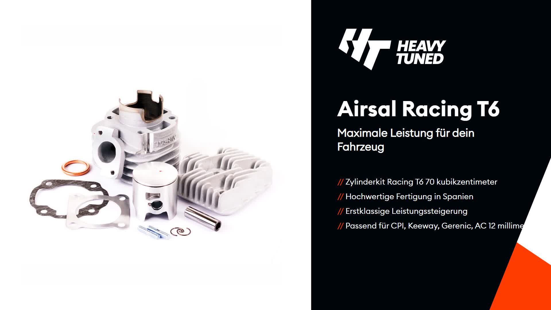 Airsal Zylinderkit Racing T6 70ccm kompatibel mit CPI, Produktbild-Vorschau 2