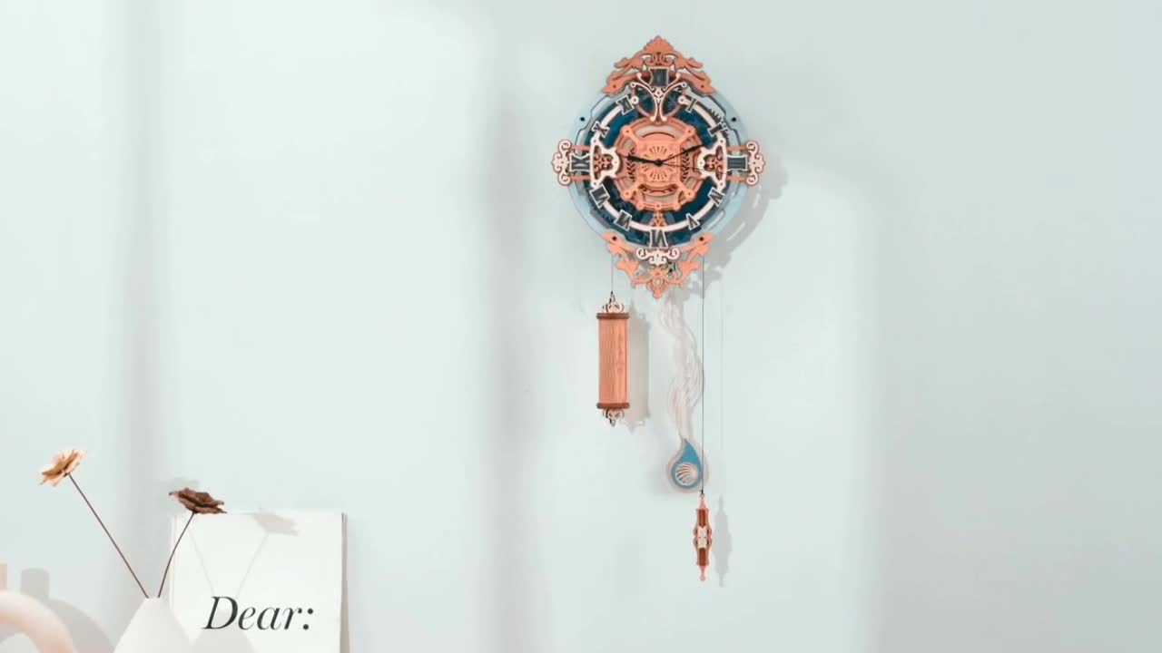Mechanisches 3D-Puzzle, Wanduhr aus der Romantik, ROKR, Produktbild-Vorschau 7
