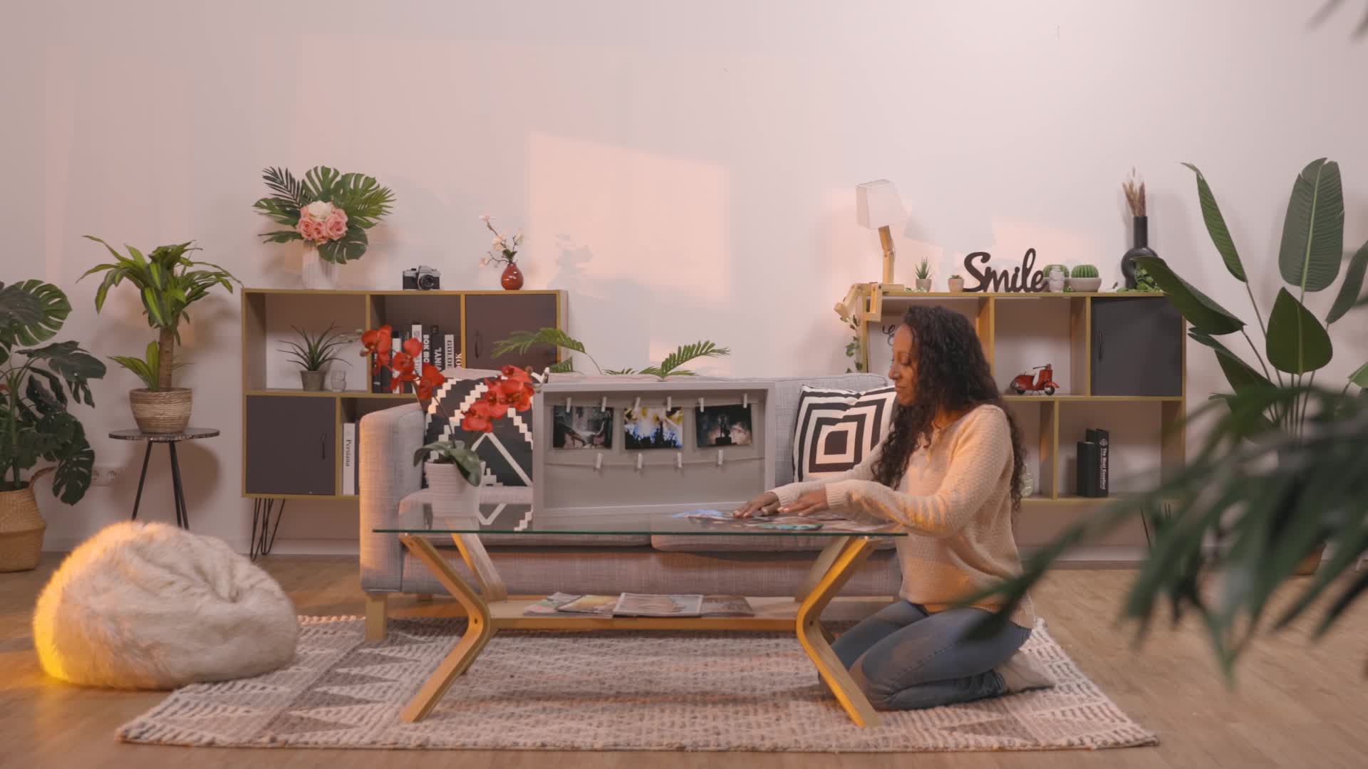 Relaxdays Bilderrahmen mit Wäscheleine, 10 Klammern, für Produktbild-Vorschau 7