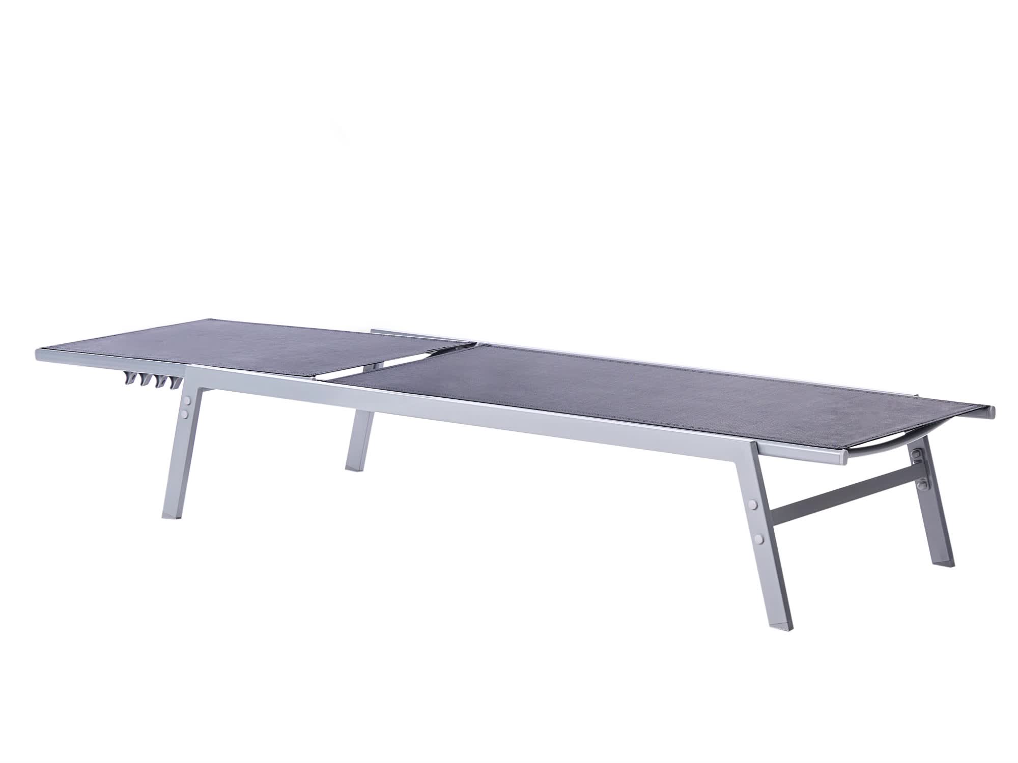 BELIANI Leżak ogrodowy czarny srebrna aluminiowa rama 197 x Podgląd zdjęcia produktu 7