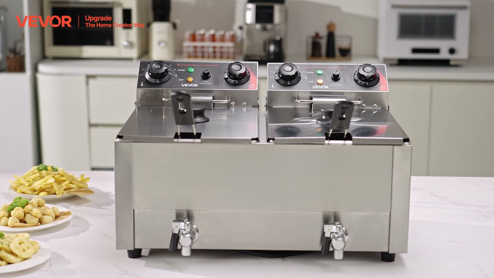 VEVOR Gewerbliche Elektrische 2-Becken-Fritteuse 14 L, 5000 Produktbild-Vorschau 7