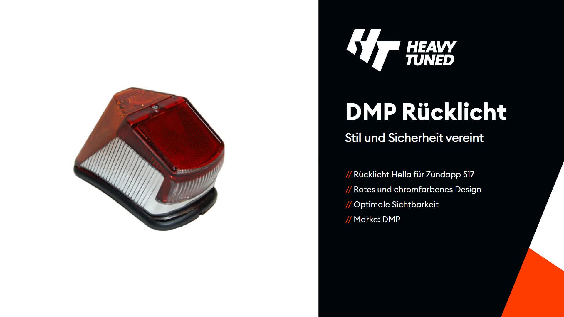 DMP Rücklicht kompatibel mit Zündapp 517 rot/chrom Produktbild-Vorschau 2