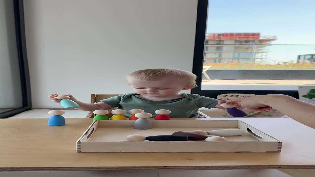 Ulanik Montessori Holzsortierspiel "Steckpuppen 12 Stück" Produktbild-Vorschau 7