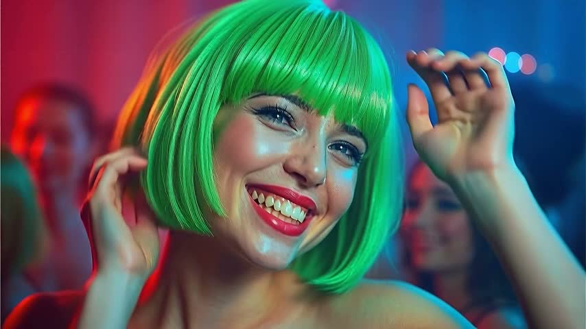 Bob Perücke Wig (Grün) – Kurzhaarperücke Pagenkopf Retro Produktbild-Vorschau 7