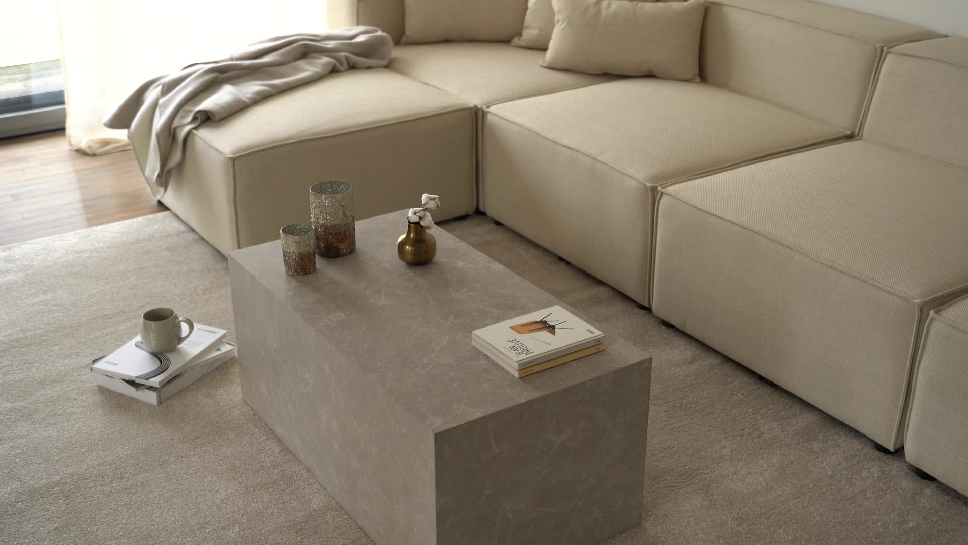 HOME DELUXE - Couchtisch Amiri  L - Farbe: Beige, Größe: 95 Produktbild-Vorschau 7