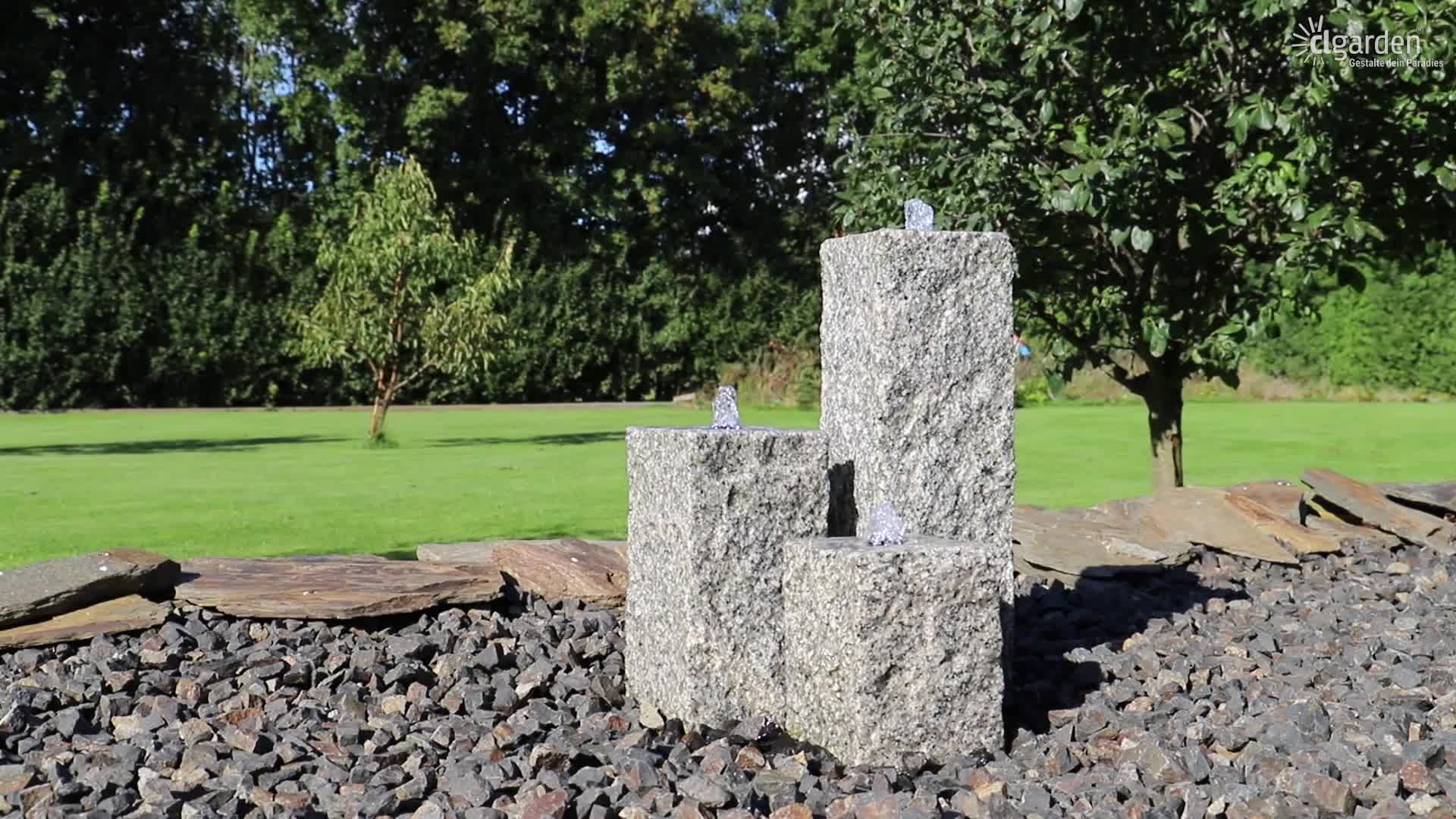 CLGarden Granit Springbrunnen SB2 3 teiliger Säulenbrunnen Produktbild-Vorschau 7