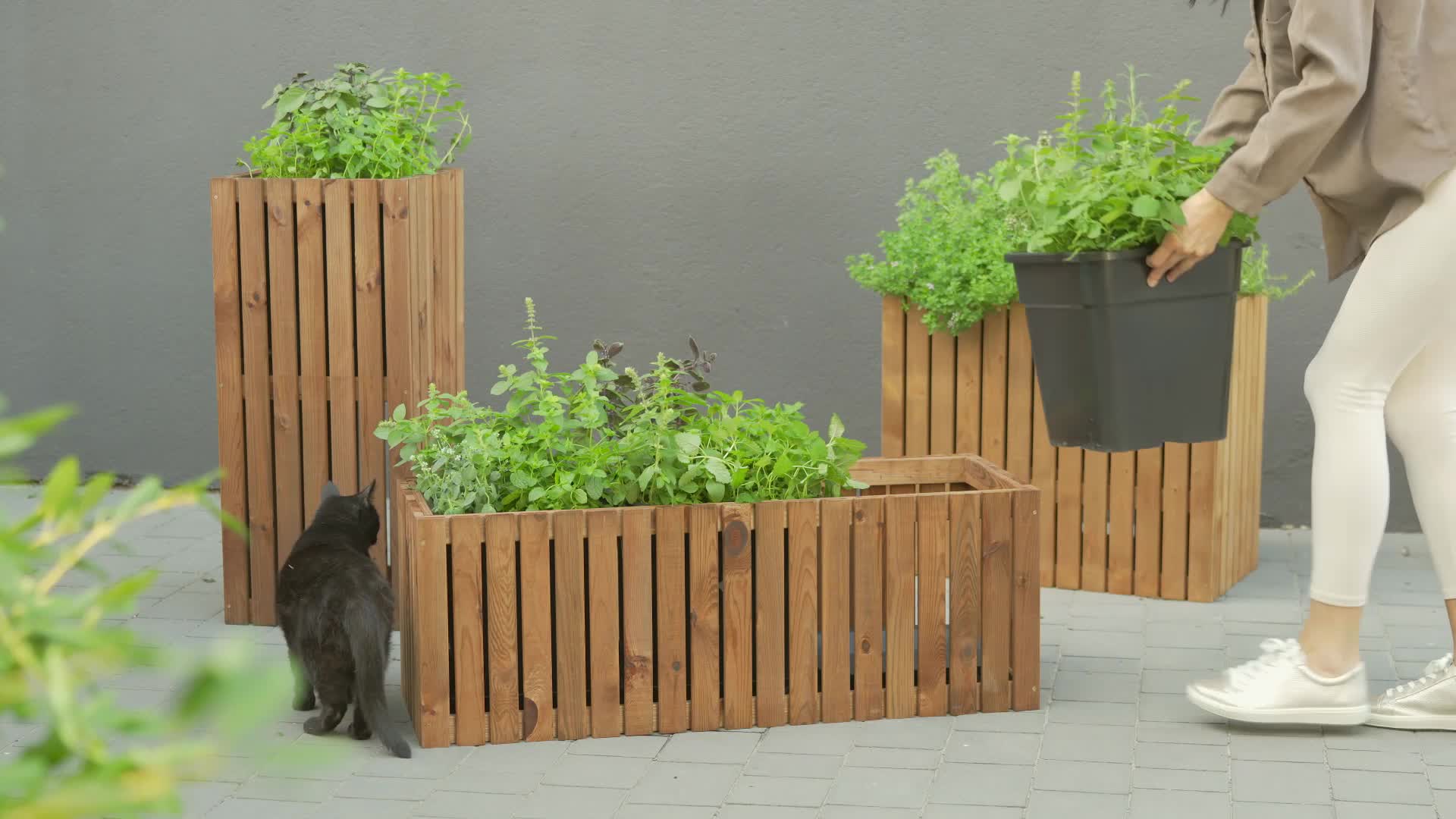 Blumenkasten für außen Pflanzen-Übertopf aus Holz mit Produktbild-Vorschau 7