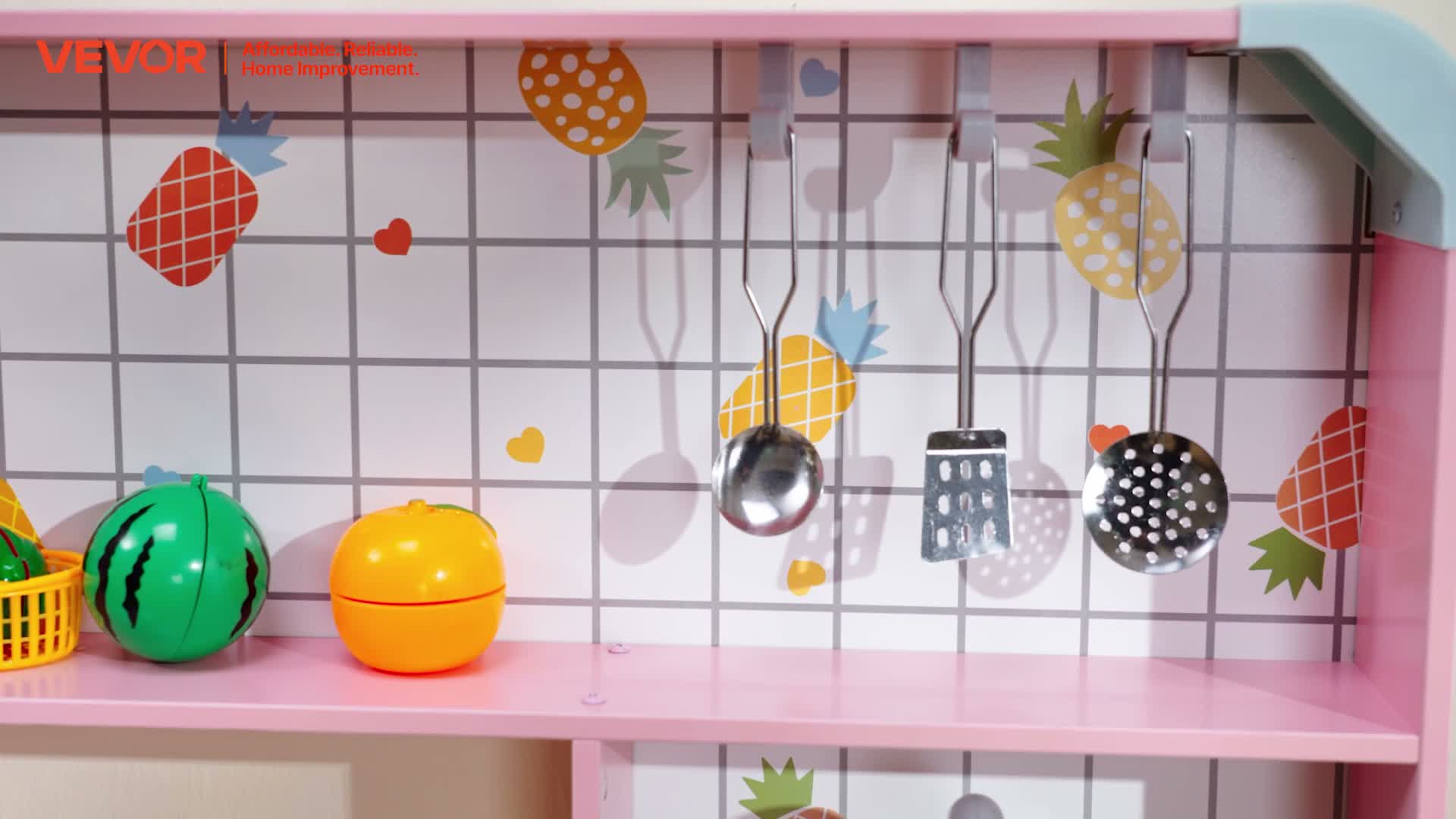 VEVOR Spielküche für Kinder, Holzspielzeug-Küchenset mit Produktbild-Vorschau 7