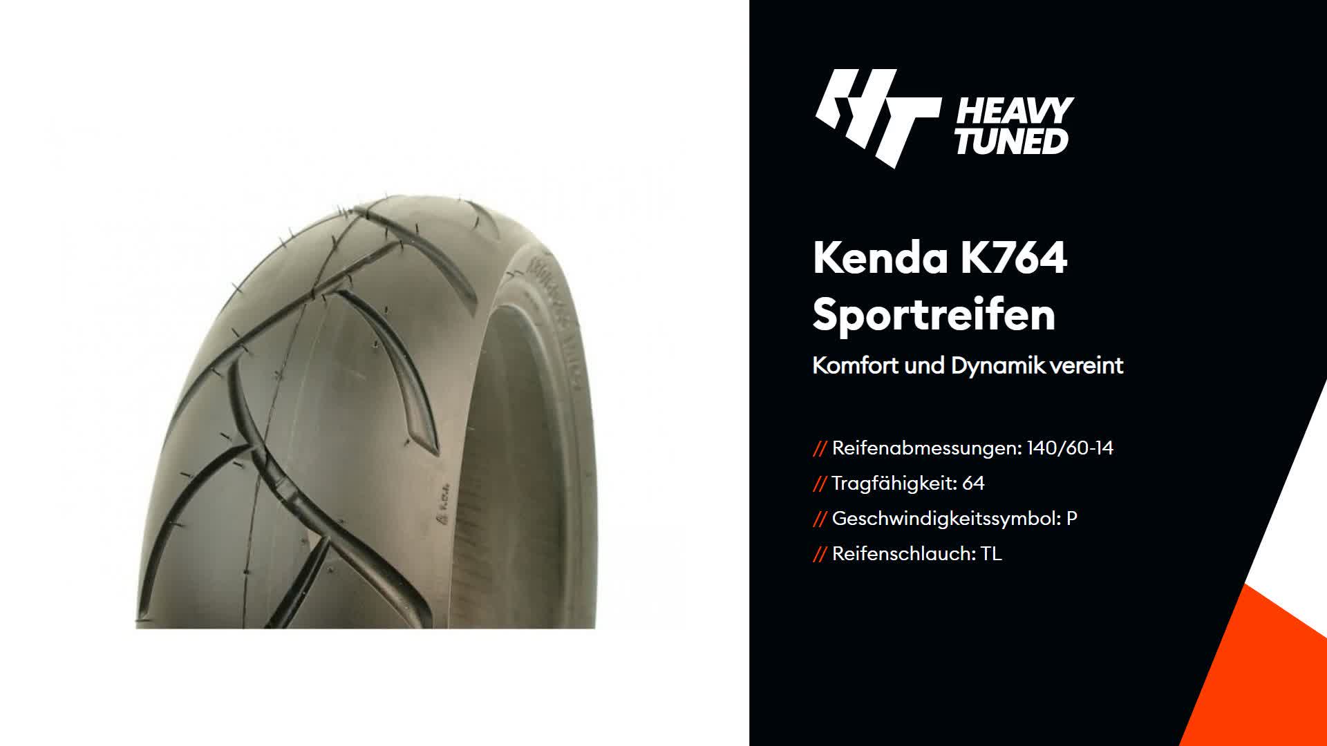 Reifen Kenda K764 Sport 140/60-14 64P TL, 4PR DOT 37/03 Produktbild-Vorschau 2