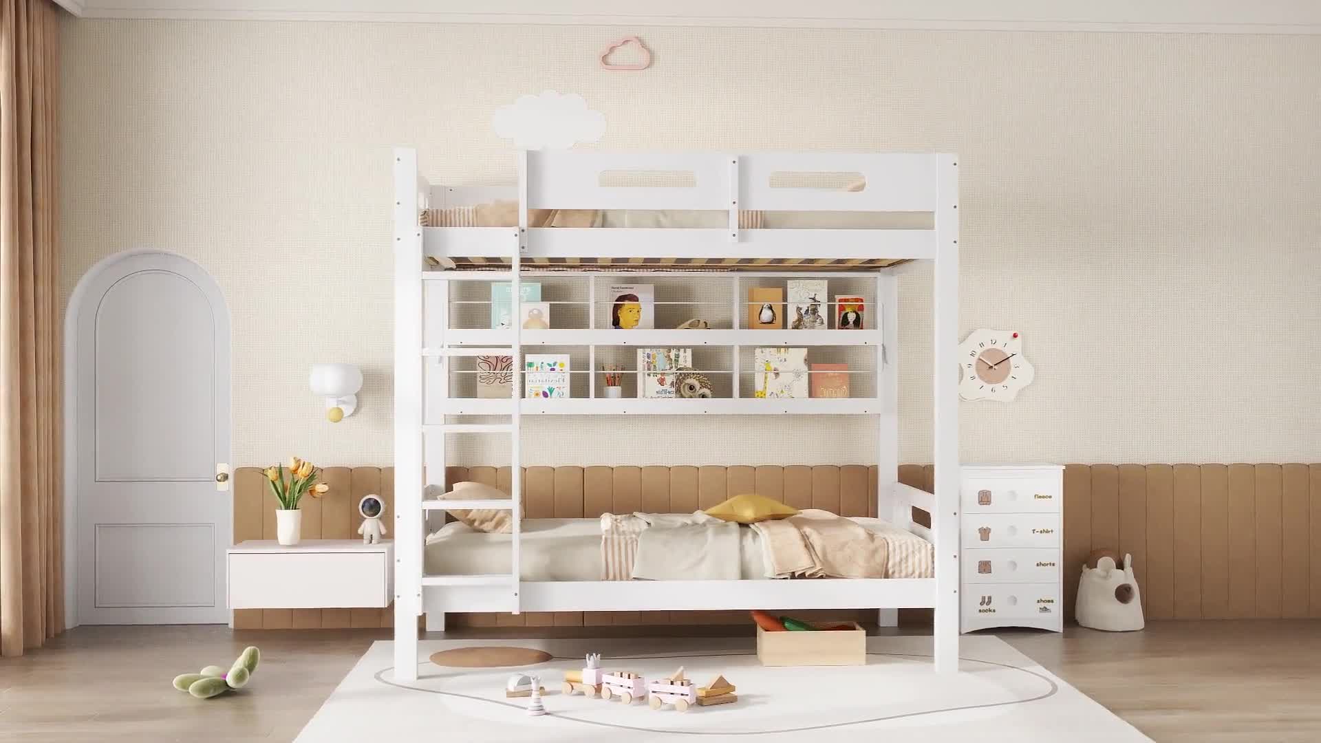 Flieks Etagenbett 90x200cm mit Regal, Kinderbett mit Produktbild-Vorschau 7