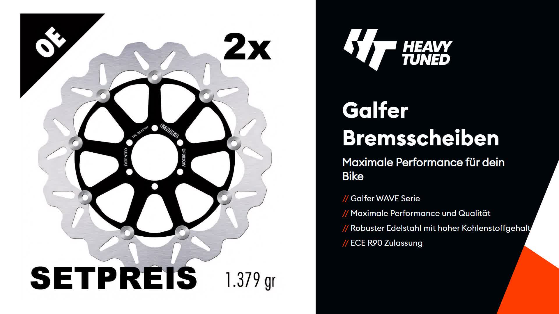 Bremsscheibe Set Galfer 2x DF883CW WAVE® schwimmend vorne Produktbild-Vorschau 3