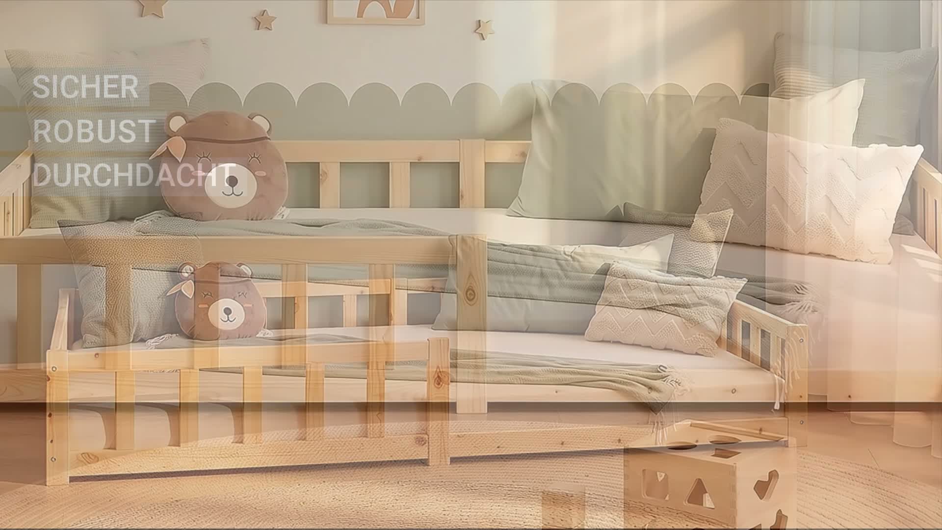 Homestyle4u Kinderbett 120x200 mit Lattenrost und Matratze Produktbild-Vorschau 7
