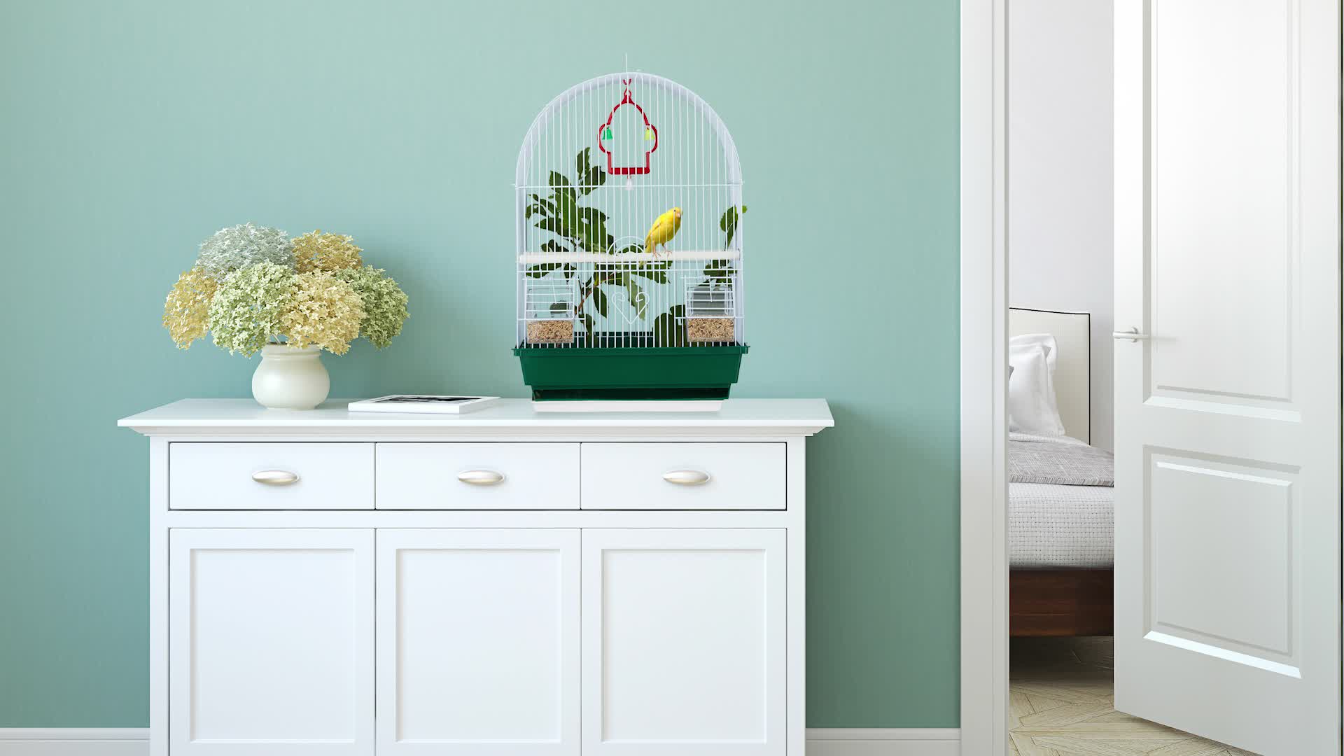 Relaxdays Vogelkäfig, klein, Wellensittich, Kanarienvögel, Produktbild-Vorschau 7