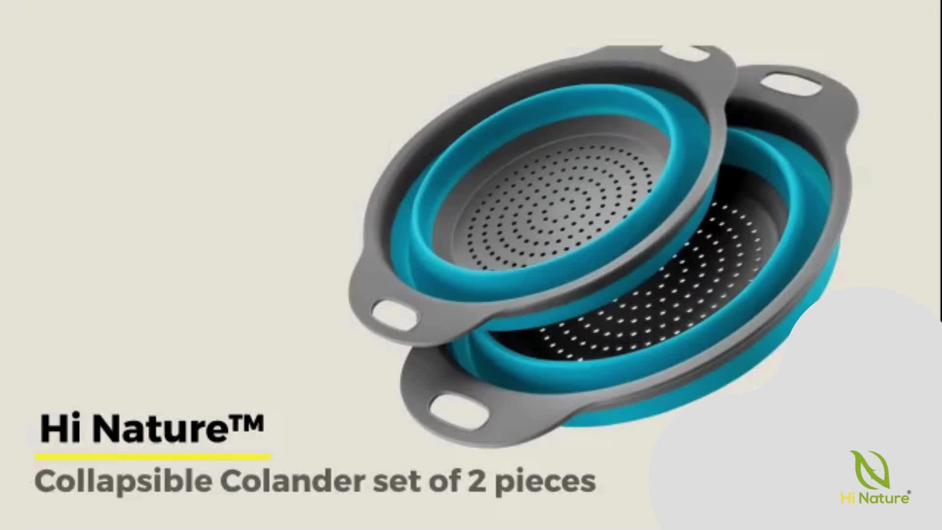 HI NATURE™ Faltbarer Seiher Sieb Set, 2-teilig, Silikon Produktbild-Vorschau 7
