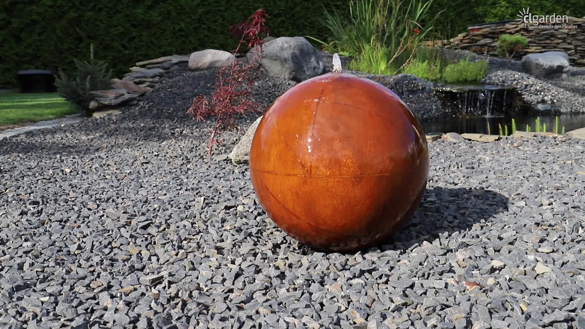 CLGarden Cortenstahl Kugelbrunnen 48cm Gartenbrunnen mit Produktbild-Vorschau 7