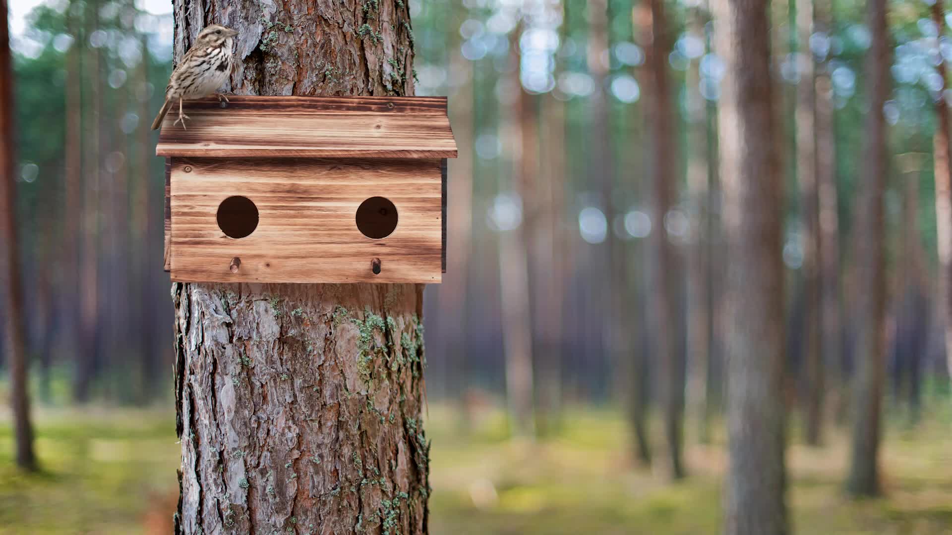 Relaxdays Nistkasten für Stare, natürliches Tannenholz, 2x Produktbild-Vorschau 7