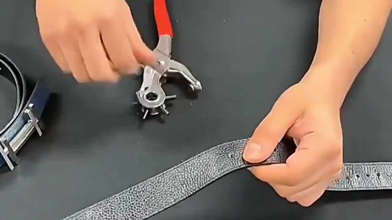 Revolverlochzange 23cm Profi Lochzange für Leder Gürtel Produktbild-Vorschau 5