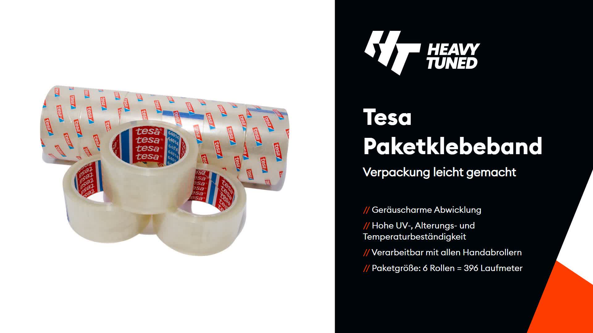 [KL] 6x tesa Packband 64014 PP transparent 50 mm x 66 m Produktbild-Vorschau 6