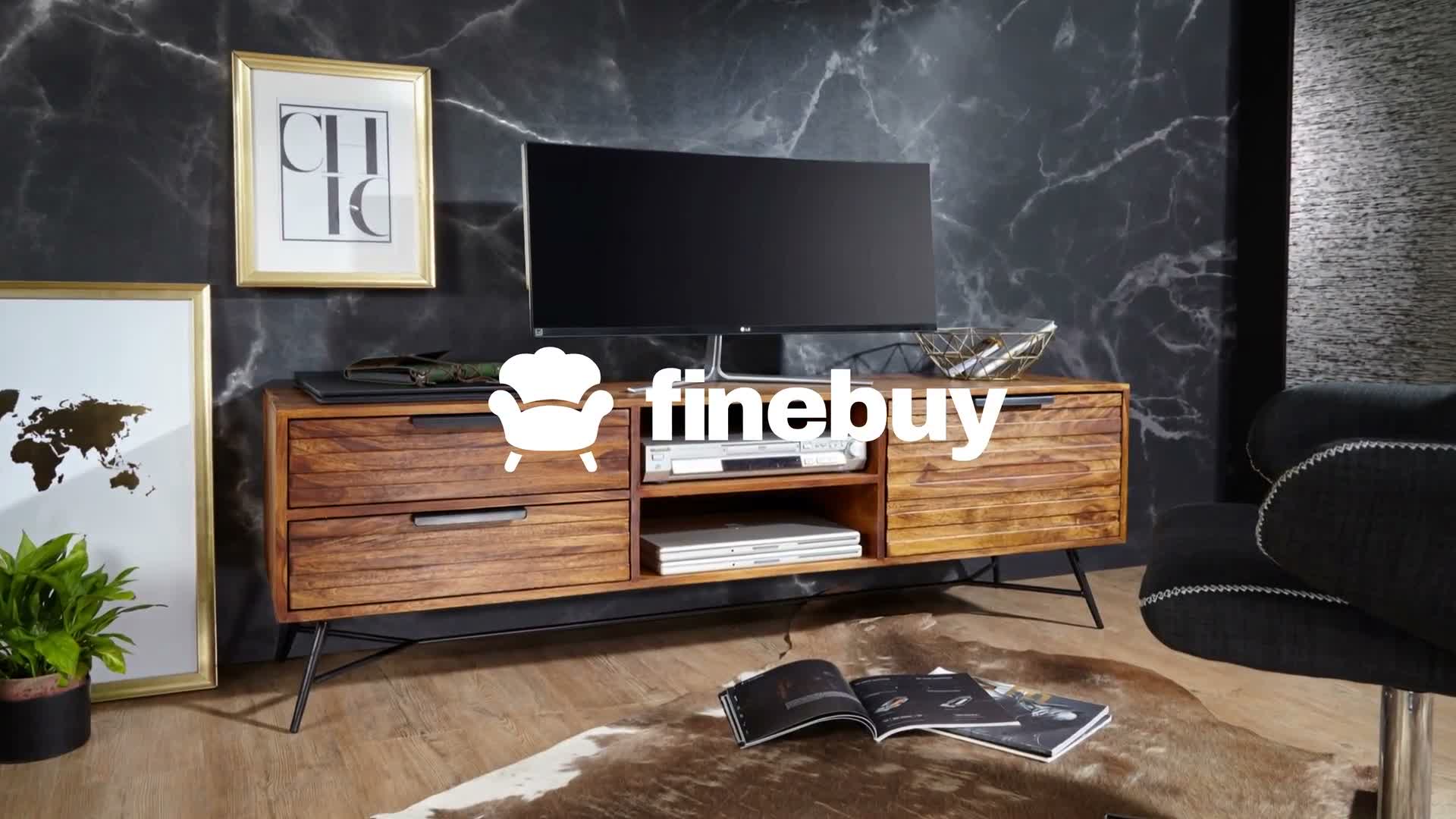 FineBuy Lowboard NISHAN 160x54x40 cm Sheesham Massiv Holz Produktbild-Vorschau 7