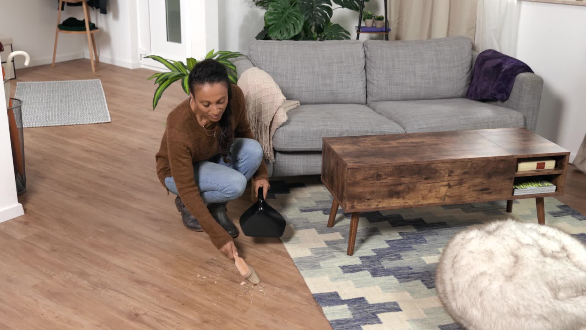 Relaxdays Kehrgarnitur, Set aus Handfeger & Kehrblech, Produktbild-Vorschau 7