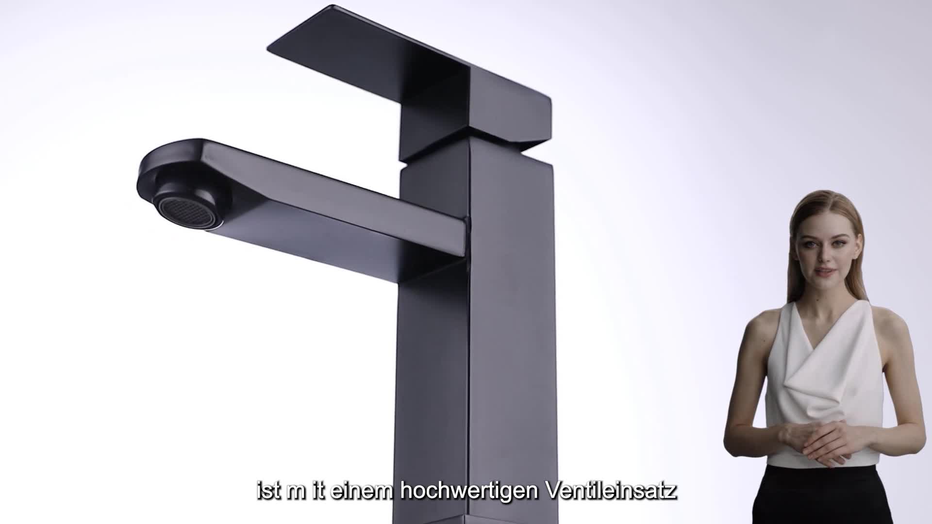 Homelody 2x Wasserhahn Bad Schwarz，Badarmatur Malen Schwarz Produktbild-Vorschau 7