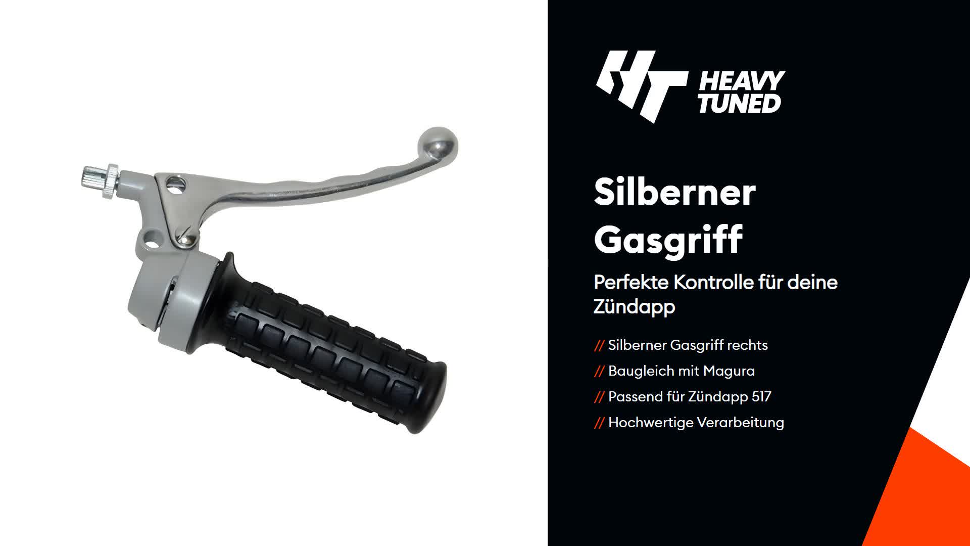 Gasgriff BestPrice silber rechts baugleich Magura für Produktbild-Vorschau 2