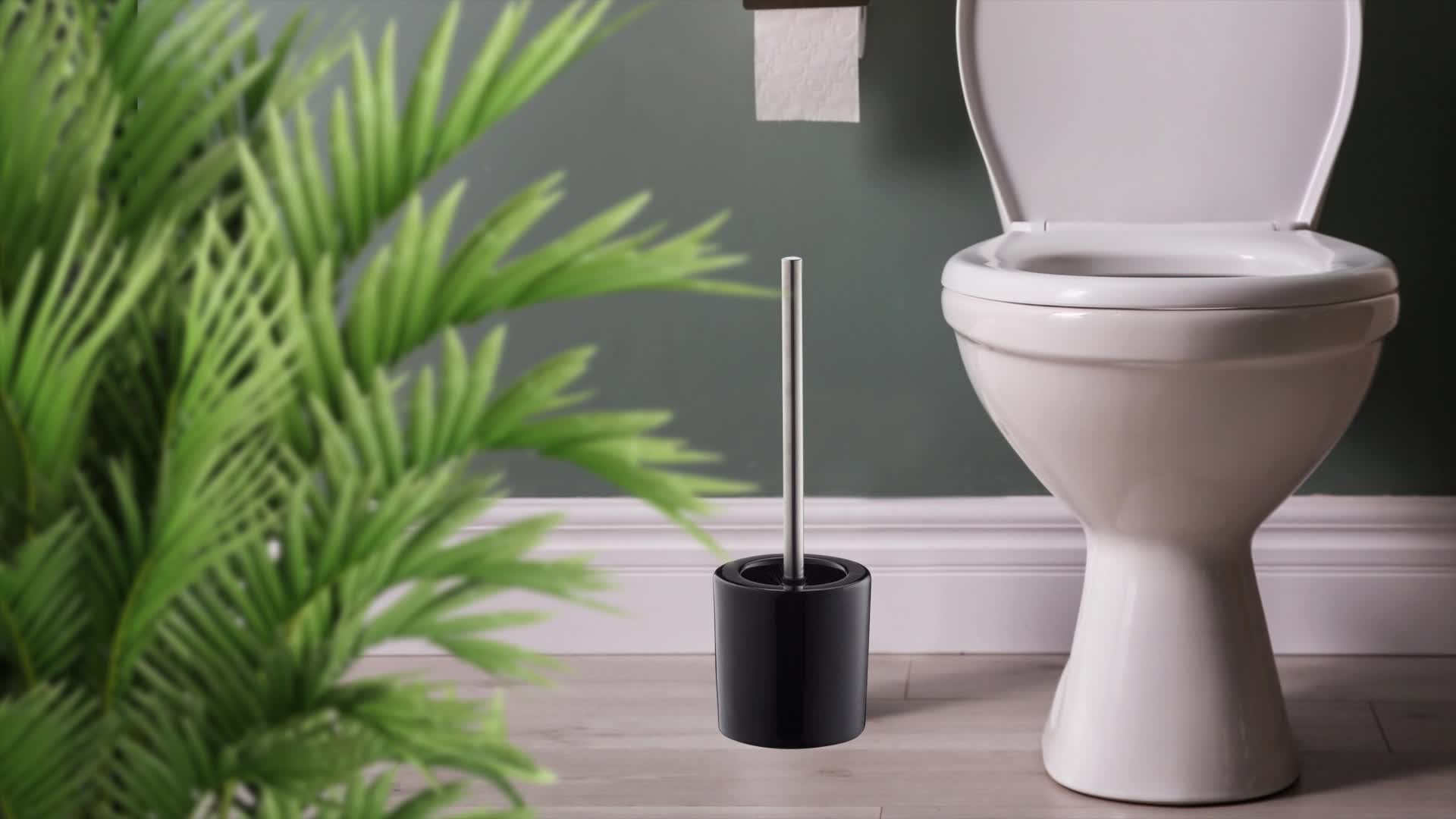2 x WC Garnitur Keramik im Set, runder Klobürsten-Halter, Produktbild-Vorschau 7