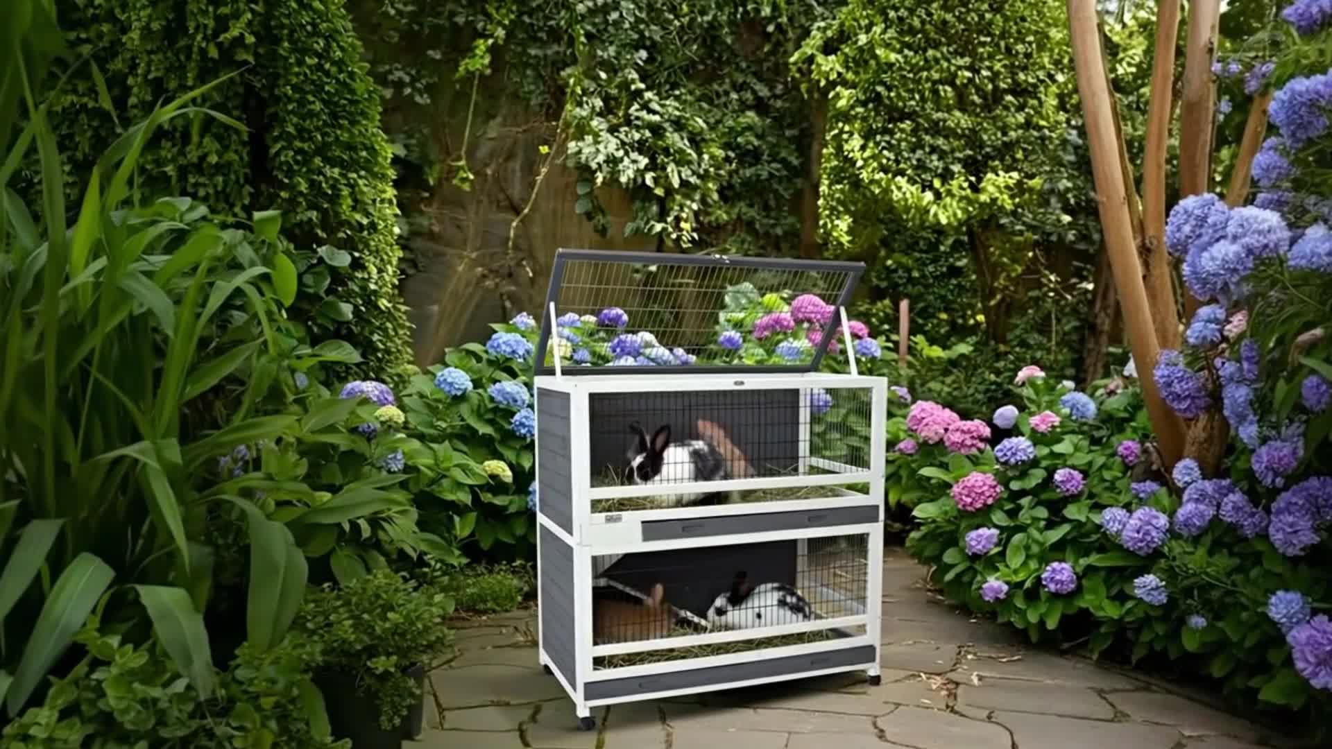 Hasenstall Kaninchenstall zooprinz Oskar mit Rollen | Produktbild-Vorschau 7