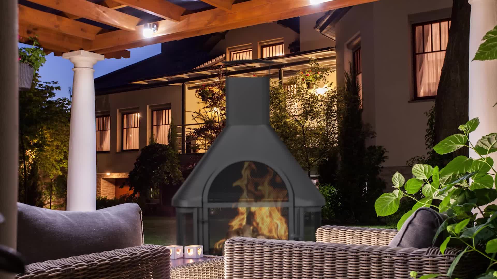 Relaxdays Terrassenofen mit Grill, Feuerstelle mit Produktbild-Vorschau 7