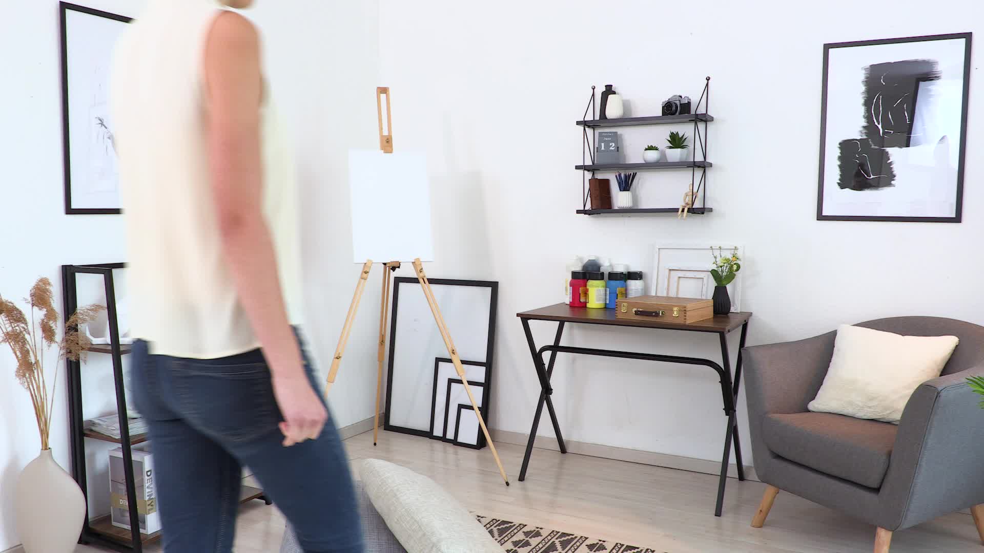 Relaxdays Malkoffer, 22-tlg. Malset Holz, mit Gliederpuppe, Produktbild-Vorschau 7