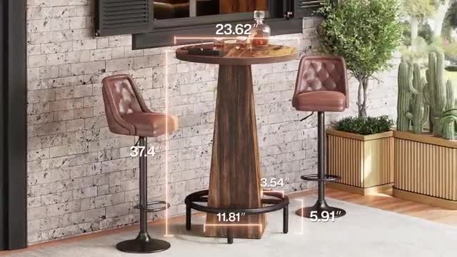 Tribesigns Table de bar, table haute ronde de 95 cm pour Voir les images du produit 7