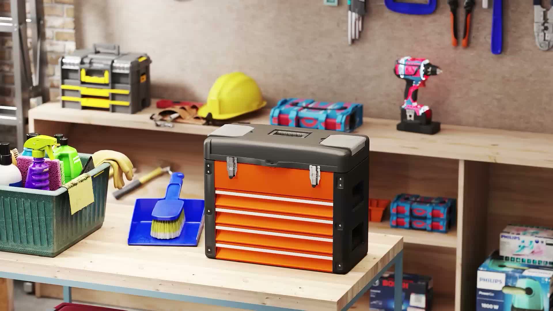 HOMCOM Werkzeugkiste, 49,7 x 25,3 x 40,7 cm Werkzeugkasten Produktbild-Vorschau 7