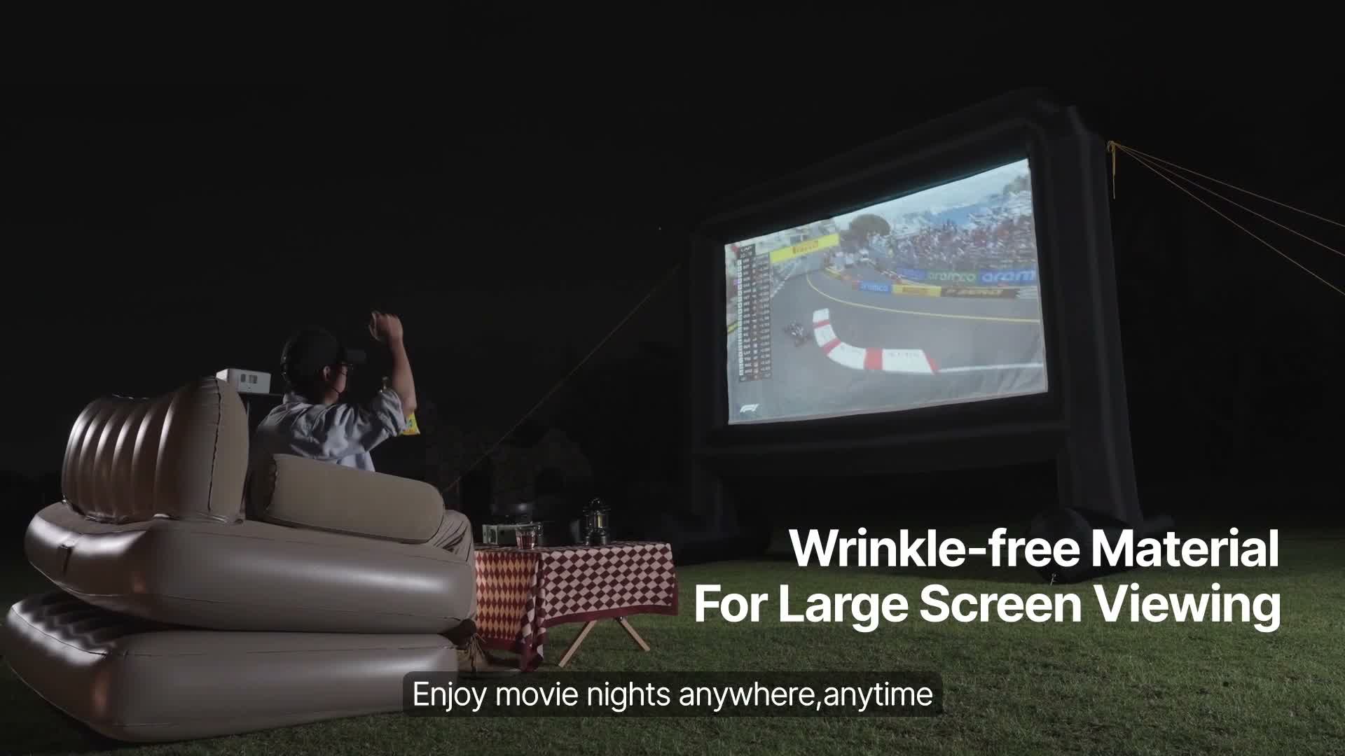 SucceBuy Aufblasbare Filmleinwand für Heimkino, 378x130x317 Produktbild-Vorschau 7