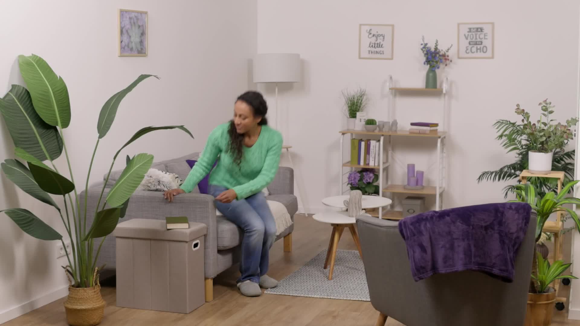 Relaxdays Sitzhocker mit Stauraum, gepolstert, faltbarer Produktbild-Vorschau 7