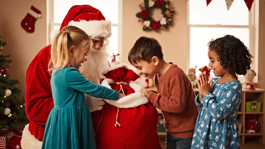 4er Set Weihnachtsstrümpfe – Nikolaussocken zum Aufhängen & Produktbild-Vorschau 7