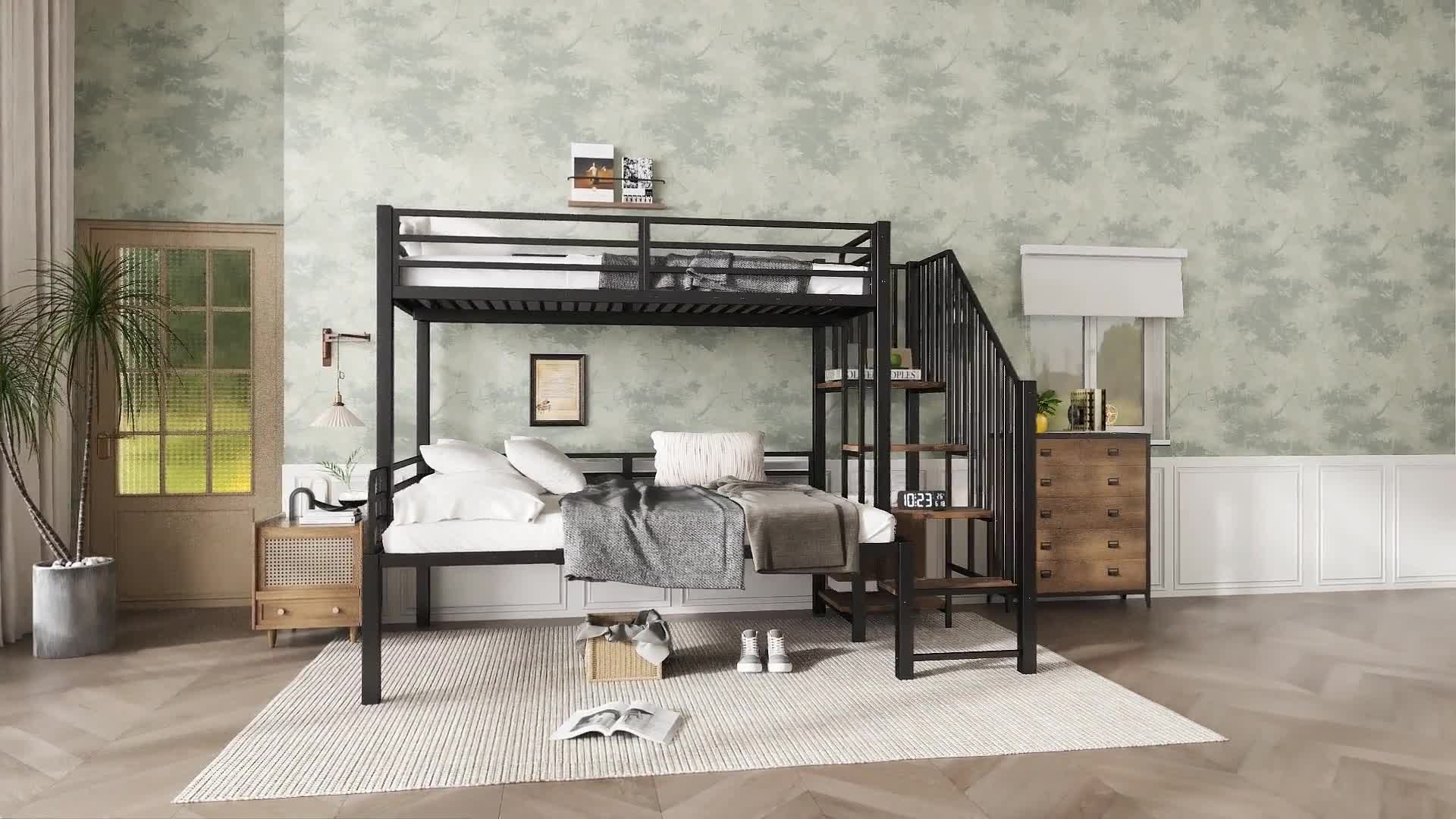 Flieks Etagenbett Metallbett 90x200cm / 120x200cm mit Produktbild-Vorschau 7