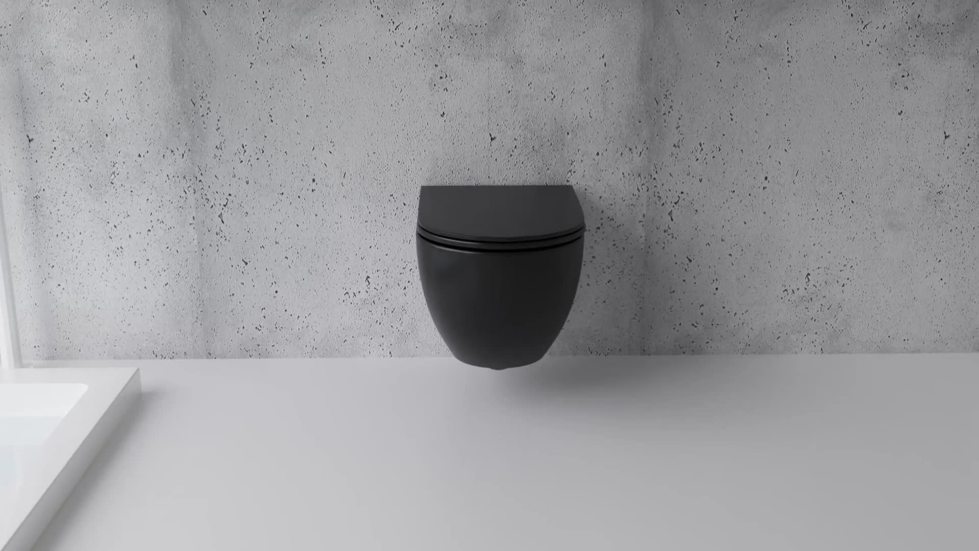 Alpenberger Hänge WC Spülrandlos in Matt Schwarz | Gäste WC Produktbild-Vorschau 7