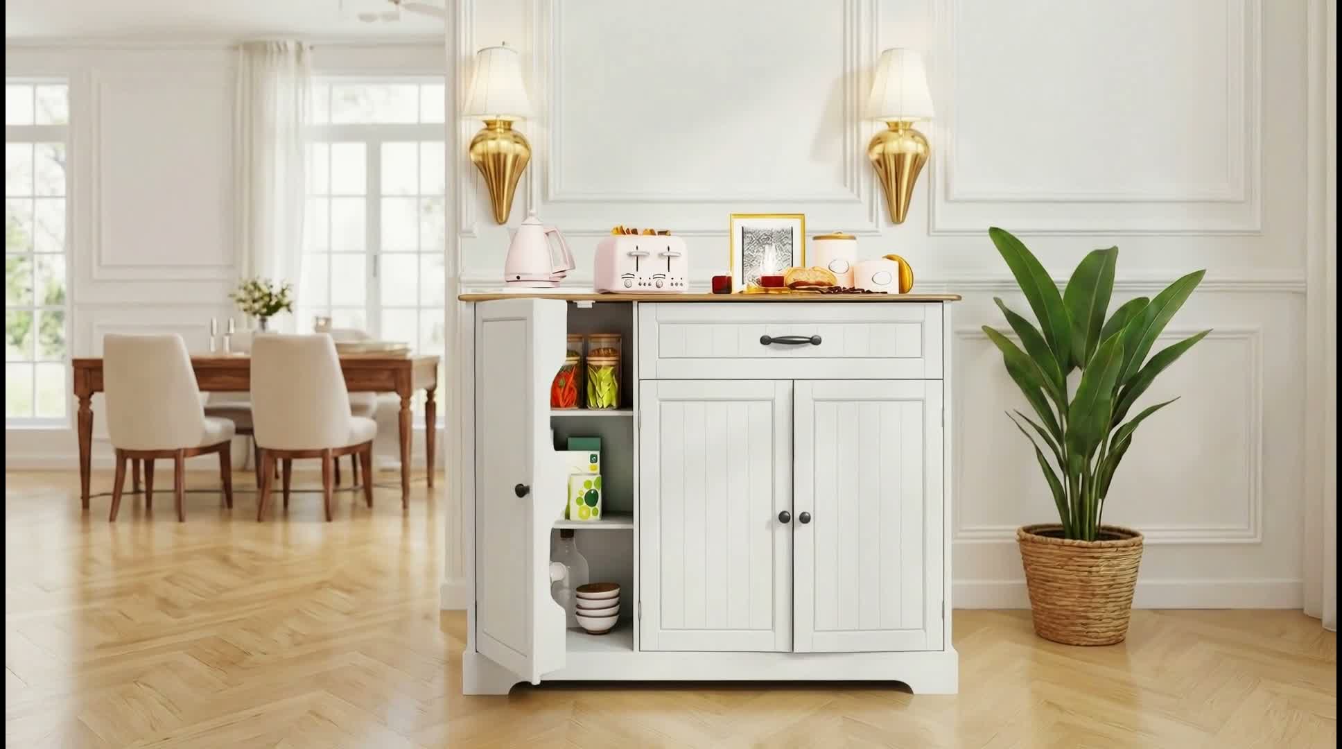 BEALIFE Küchenbuffet 105x40x85 cm | 3 Türen & 1 Schublade | Produktbild-Vorschau 7
