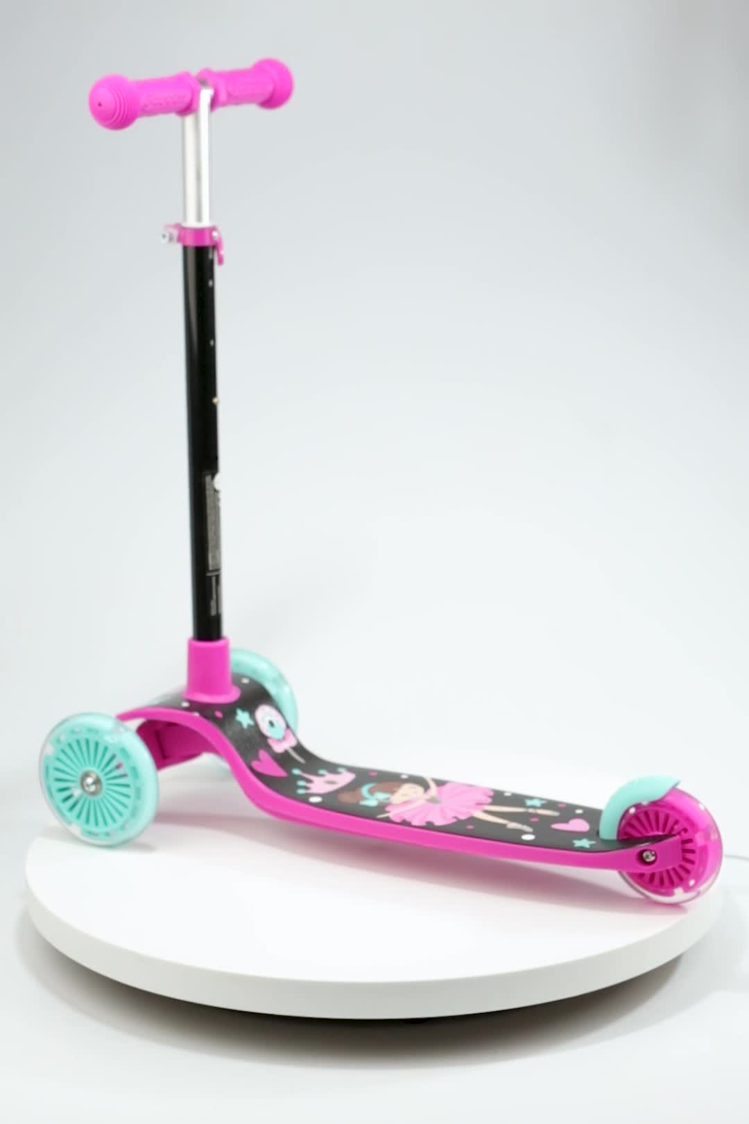 Dreirad-Kinderroller Meteor Funny – Bunte Leucht-LED-Räder, Produktbild-Vorschau 7