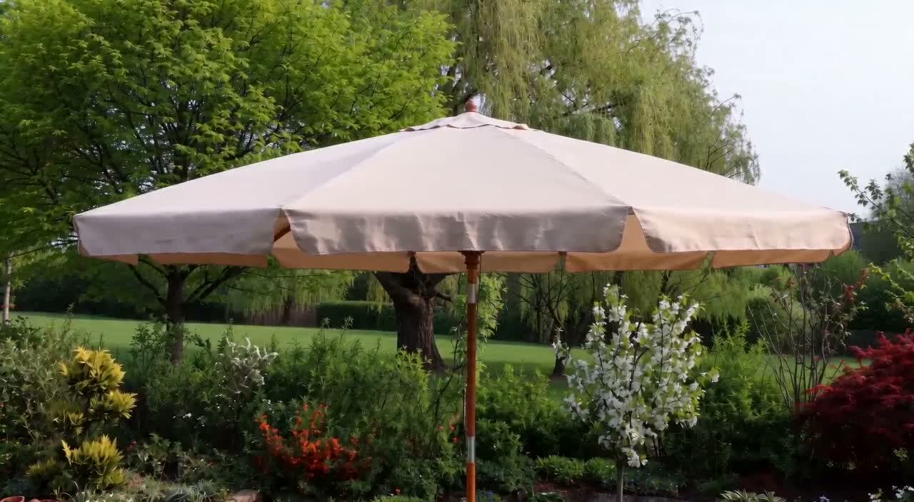 Sekey Sonnenschirm Holz Balkonschirm Rund Marktschirm Ø Produktbild-Vorschau 7