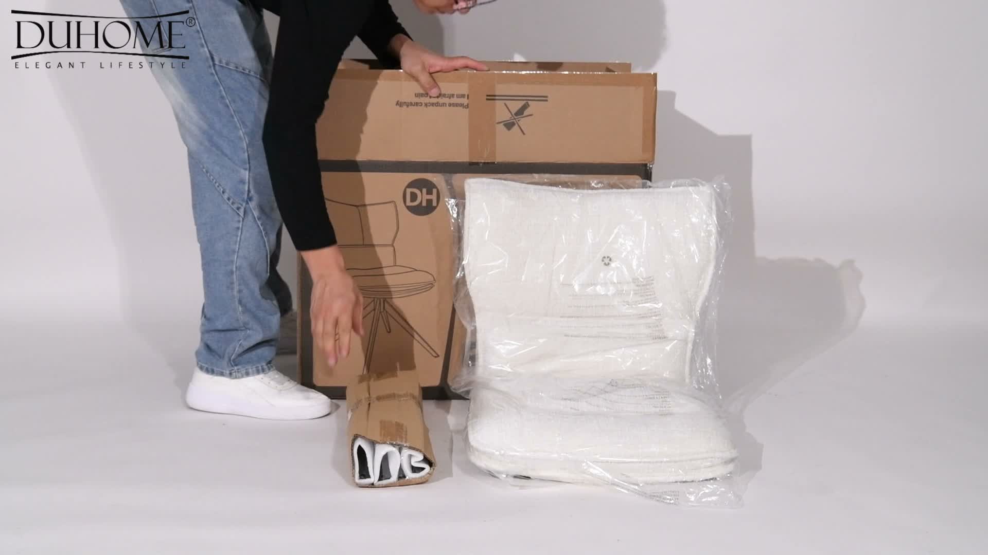 Duhome Esszimmerstuhl aus Chenille 360° Drehbar Stuhl mit Produktbild-Vorschau 7