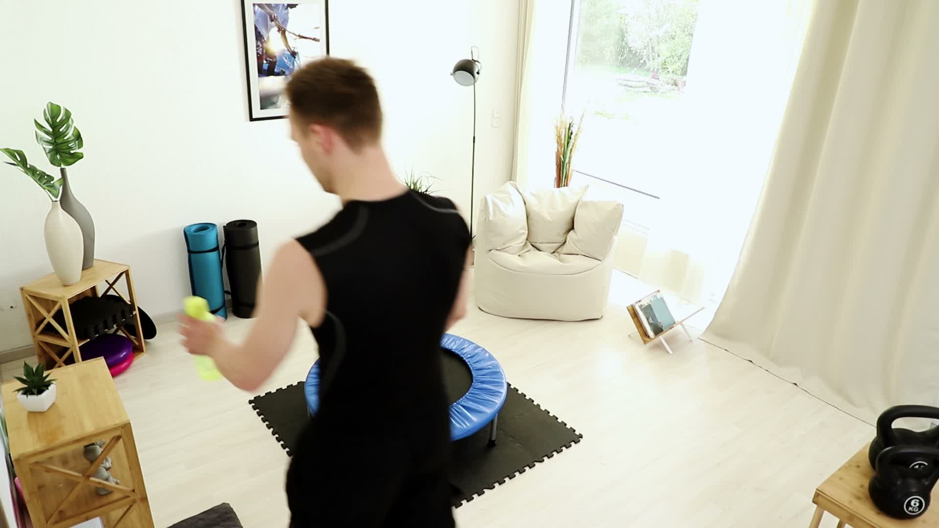 Relaxdays Trampolin faltbar, Indoor, Fitness H x B x T: 22 Produktbild-Vorschau 7