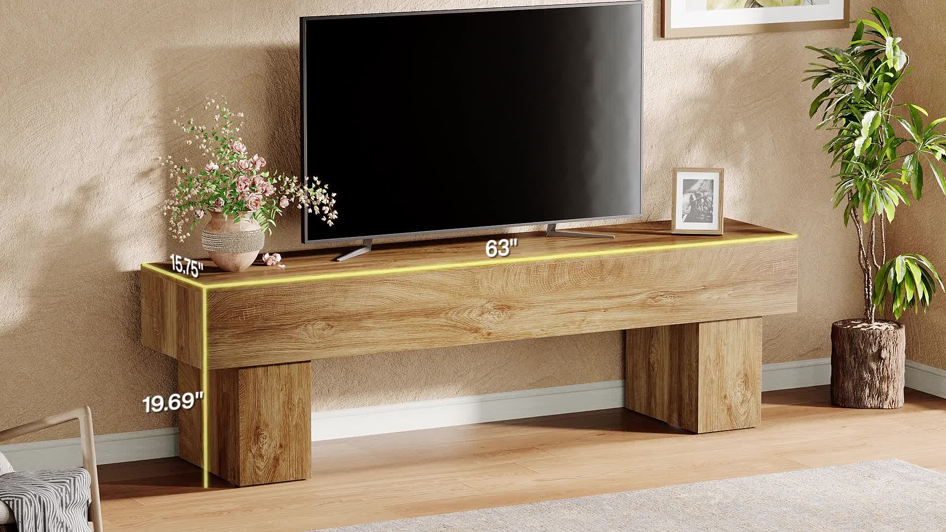 Tribesigns 160 cm TV-Schrank, niedriger TV-Konsolentisch Produktbild-Vorschau 7